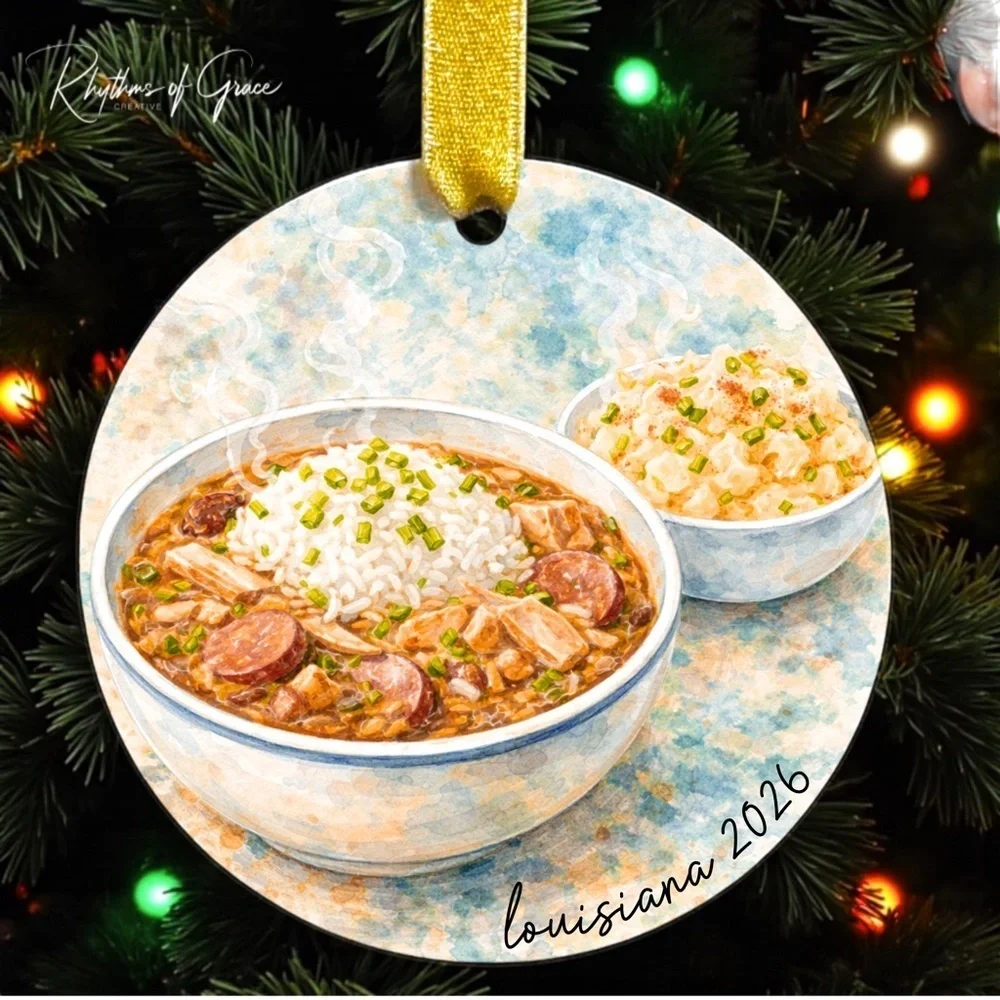 Louisiana Chicken & Sausage Gumbo Ornament | New Orleans Gumbo Christmas Decor